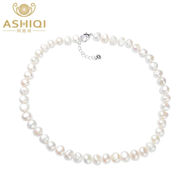 ASHIQI White Natural Baroque pearl choker Necklace 9-10mm Real Freshwater pearl jewelry for women Fashion gift
ASHIQI White Natural Baroque pearl choker Necklace 9-10mm Real Freshwater pearl jewelry for women Fashion gift
