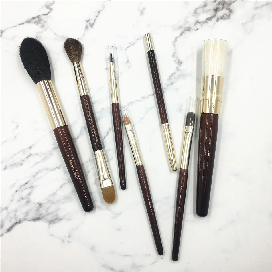 Classic Brown Makeup Brushes 7Pcs/Set Portable Size Soft Natural Goat Horse Hair Make up Brush Kit BB
Classic Brown Makeup Brushes 7Pcs/Set Portable Size Soft Natural Goat Horse Hair Make up Brush Kit BB