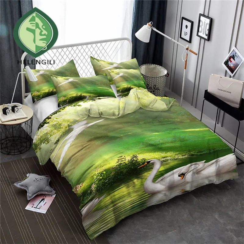 HELENGILI 3D Bedding Set Swan Print Duvet cover set lifelike bedclothes with pillowcase bed set home Textiles #TE-01
HELENGILI 3D Bedding Set Swan Print Duvet cover set lifelike bedclothes with pillowcase bed set home Textiles #TE-01