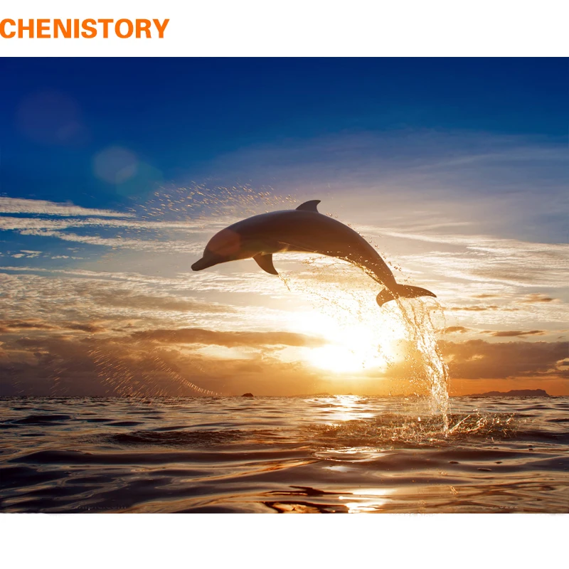 CHENISTORY Frameless Dolphin Sunset DIY Painting By Numbers Seascape Modern Wall Art Canvas Painting For Unique Gift Home Decor
CHENISTORY Frameless Dolphin Sunset DIY Painting By Numbers Seascape Modern Wall Art Canvas Painting For Unique Gift Home Decor