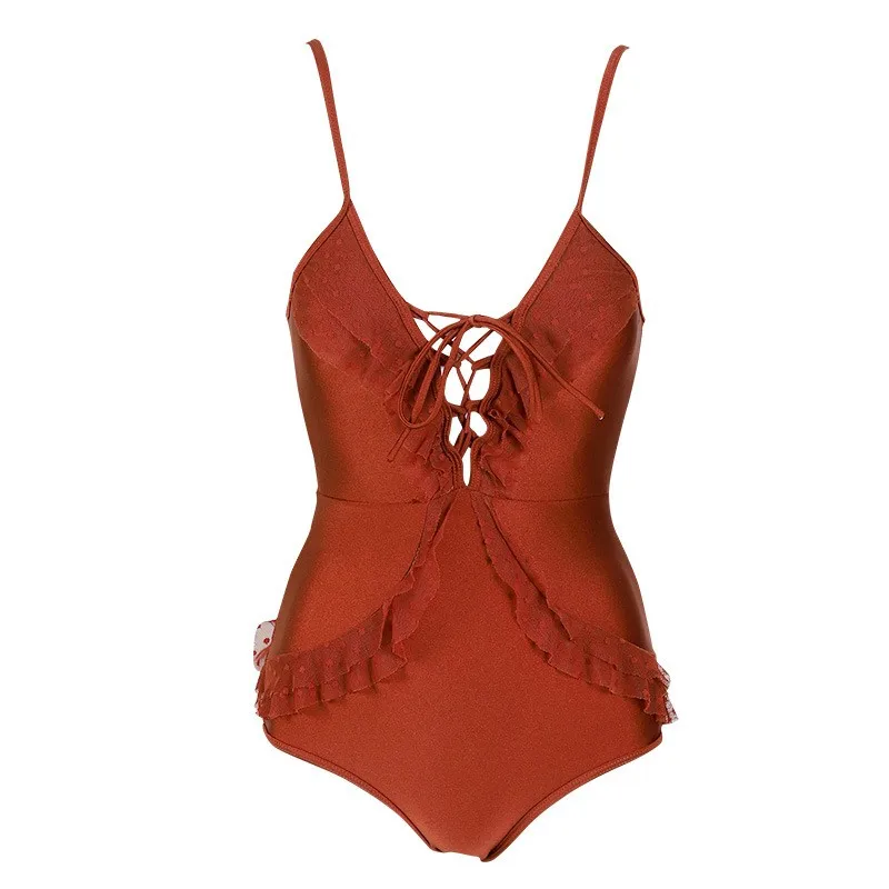 New Swimwear Women Lace Up Ruffles One Piece Bikini Maillot De Bain Femme Swimsuit Beach Dot Printed Monokini Pool Bathing Suit
New Swimwear Women Lace Up Ruffles One Piece Bikini Maillot De Bain Femme Swimsuit Beach Dot Printed Monokini Pool Bathing Suit