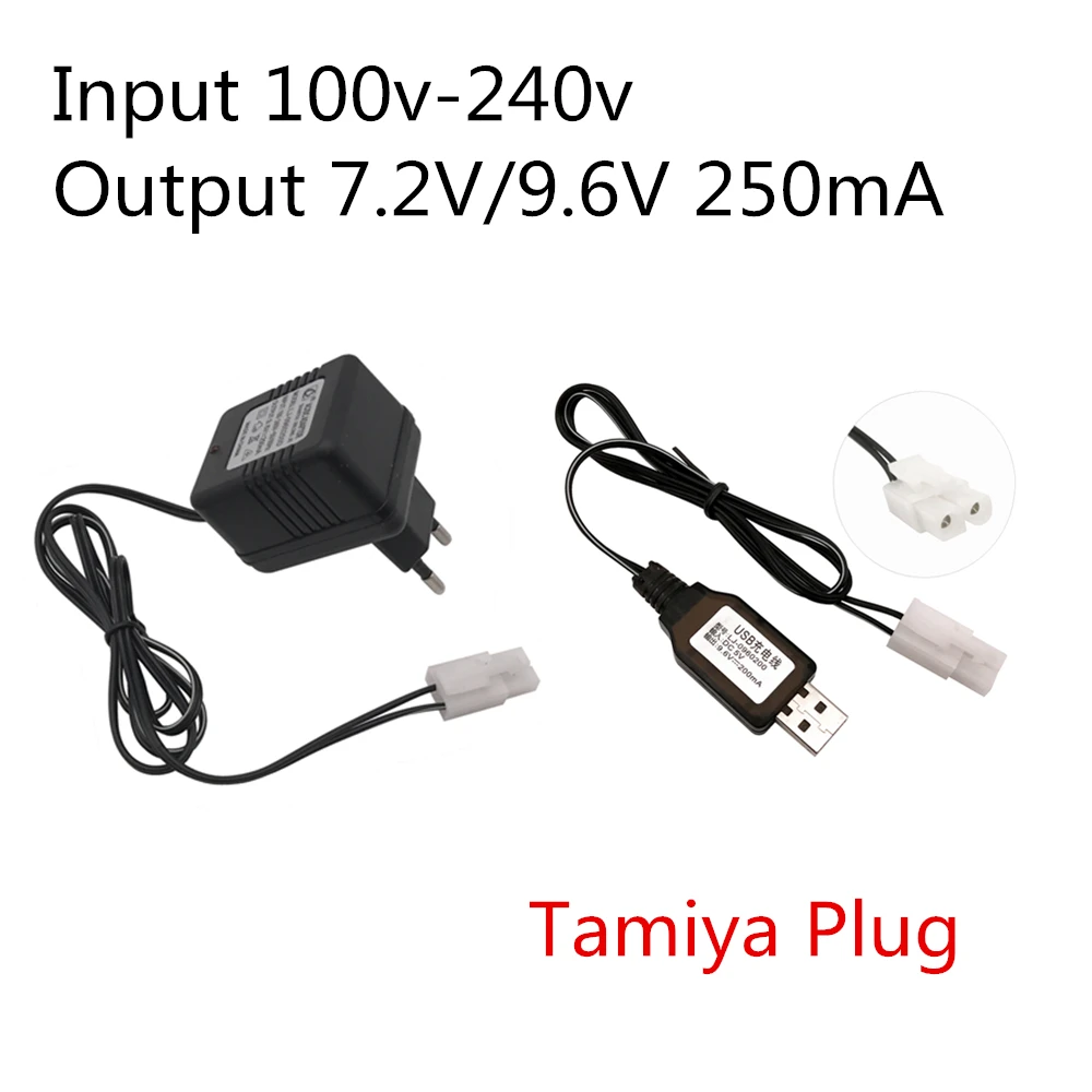 7.2v 9.6v Charger for NiCd NiMH battery Input 100v-240v Output 7.2v 250ma with Tamiya Plug Kep-2p Plug 9.6v charger For RC toys
7.2v 9.6v Charger for NiCd NiMH battery Input 100v-240v Output 7.2v 250ma with Tamiya Plug Kep-2p Plug 9.6v charger For RC toys