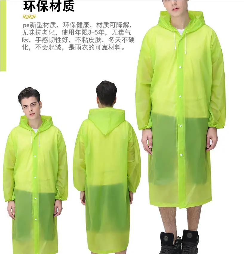 Fashion EVA Women Raincoat Thickened Waterproof Rain Coat Women Clear Transparent Camping Waterproof Rainwear Suit
Fashion EVA Women Raincoat Thickened Waterproof Rain Coat Women Clear Transparent Camping Waterproof Rainwear Suit