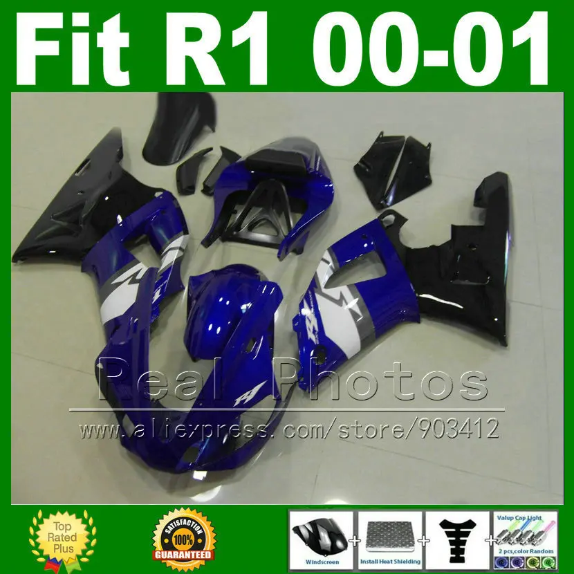 Сине белые Обтекатели подходят для YAMAHA YZF R1 2000 2001 года модель мотоцикла YZFR1 00 01
