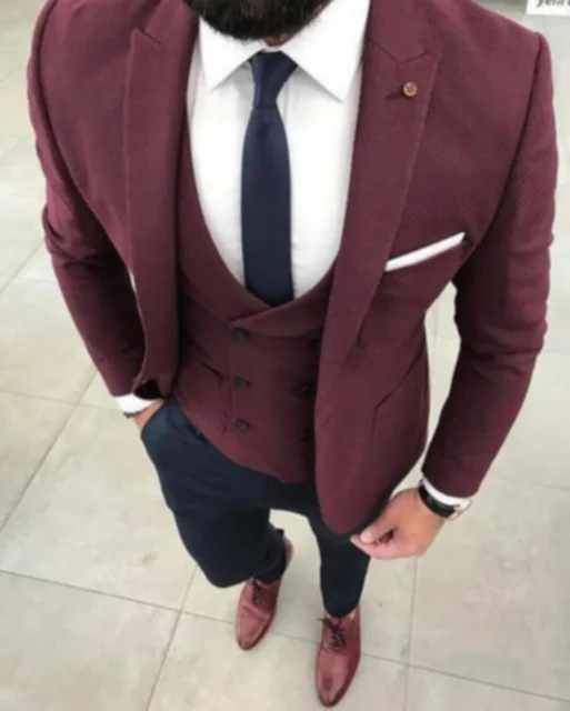 Latest Burgundy Mens Suits For Wedding 3 Pieces Trajes De Hombre Terno Masculino Tuxedo Custom Man Suit(Jacket+Pants+Vest+Tie)
Latest Burgundy Mens Suits For Wedding 3 Pieces Trajes De Hombre Terno Masculino Tuxedo Custom Man Suit(Jacket+Pants+Vest+Tie)