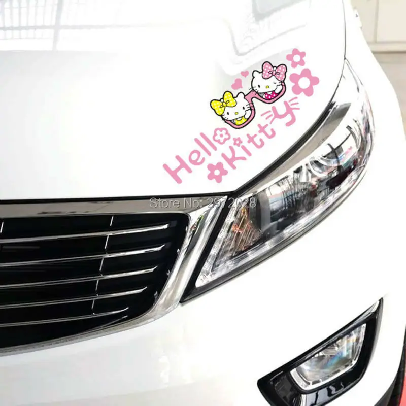 Фото Новые Дизайн рисунок Hello Kitty с Очки Авто Наклейка Набор - купить