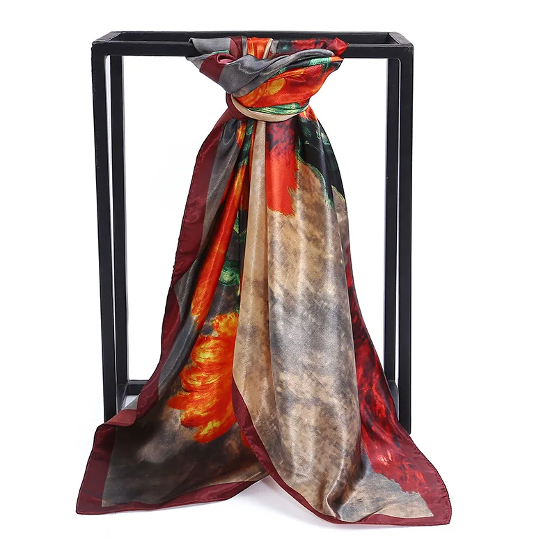 Van Gogh Silk Scarf Sunflower Print ladies designer shawl luxury Head Foulard Soie Square Women Scarves Ladies Accessories 90X90
Van Gogh Silk Scarf Sunflower Print ladies designer shawl luxury Head Foulard Soie Square Women Scarves Ladies Accessories 90X90