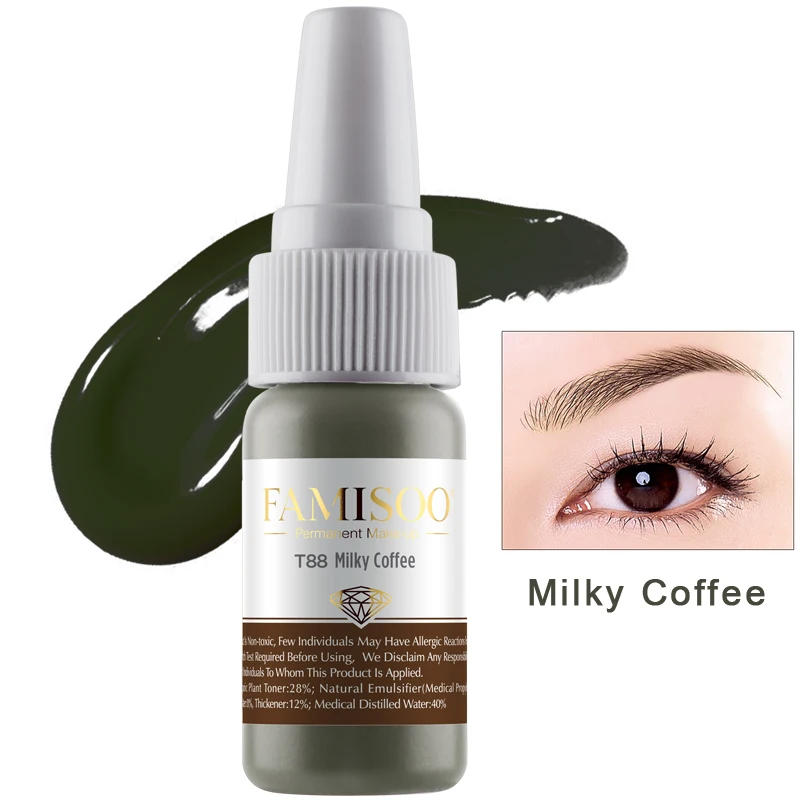 FAMISOO T88 Milky Coffee Permanent Makeup Eyebrow Professional Tattoo Ink microblading Pigment Eyebrows Eyeliner Lips Ink 15ml
FAMISOO T88 Milky Coffee Permanent Makeup Eyebrow Professional Tattoo Ink microblading Pigment Eyebrows Eyeliner Lips Ink 15ml