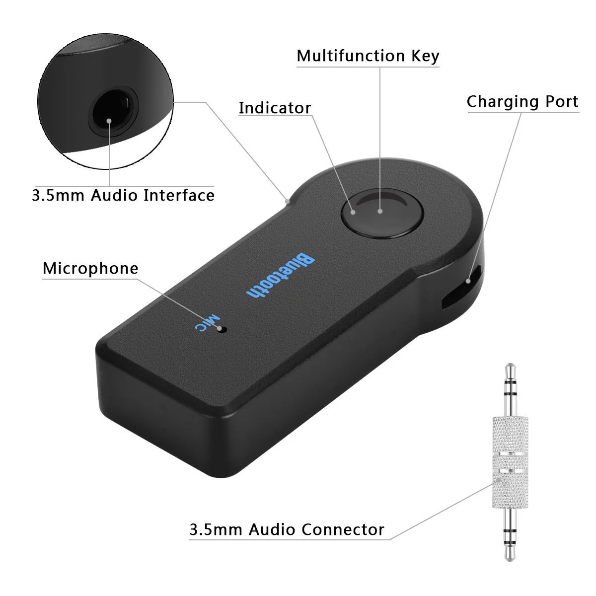 Беспроводной аудио приемник стерео Aptx 3 5 мм разъем Bluetooth адаптер для автомобиля