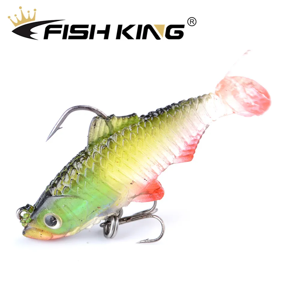 Рыбы король 1 шт. 70 мм/8g 120mm/32g Jig Head рыболовные приманки T-хвост Щука Мягкая приманка