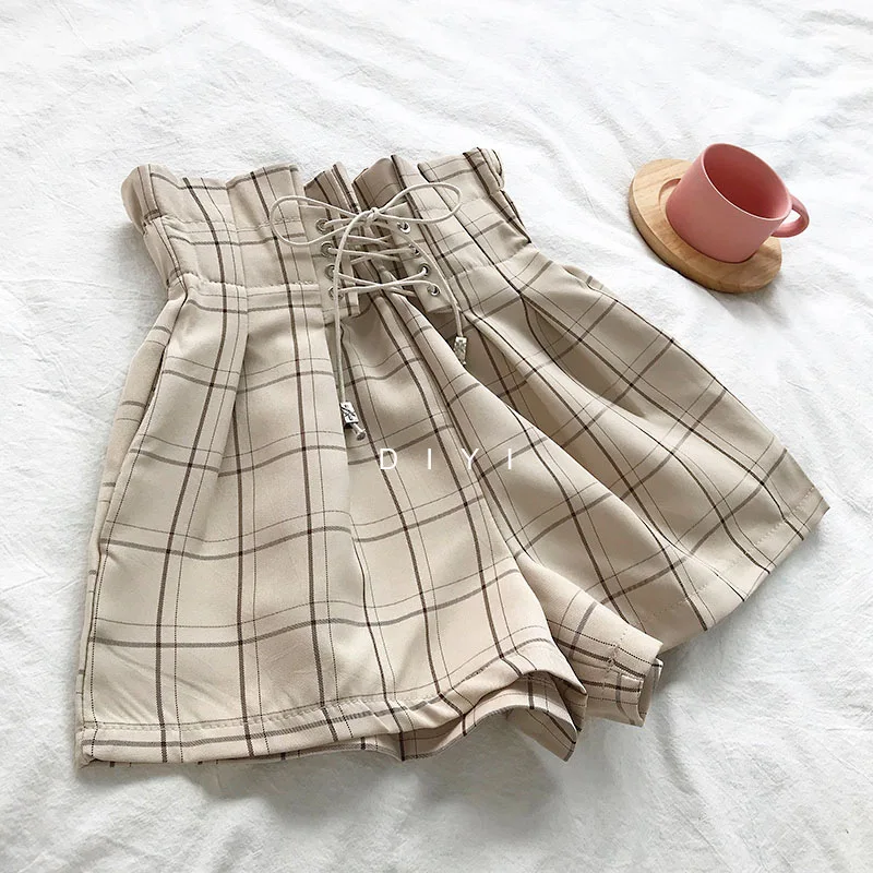 2019 New Harajuku Women Casual Shorts Summer Boyfriend Style Plaid Wide Leg Shorts Woman Elastic Waist Loose Short for Women
2019 New Harajuku Women Casual Shorts Summer Boyfriend Style Plaid Wide Leg Shorts Woman Elastic Waist Loose Short for Women