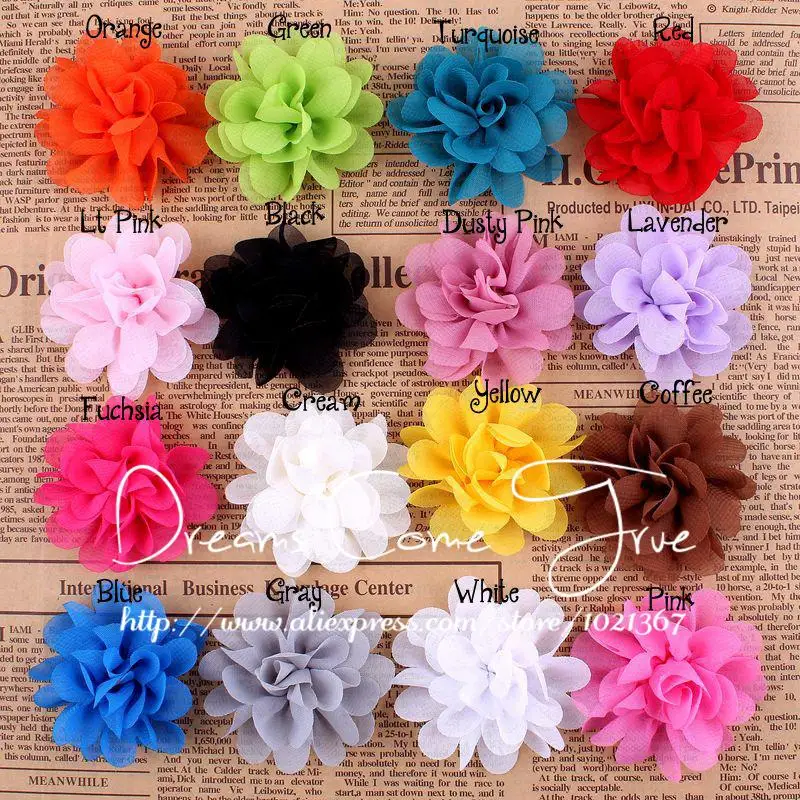 50pcs/lot 2.2" 16 Colors Fashion Newborn Artificial Mini Soft Chiffon Fabric Flower Hair Accessories For Baby Girl Headbands
50pcs/lot 2.2" 16 Colors Fashion Newborn Artificial Mini Soft Chiffon Fabric Flower Hair Accessories For Baby Girl Headbands