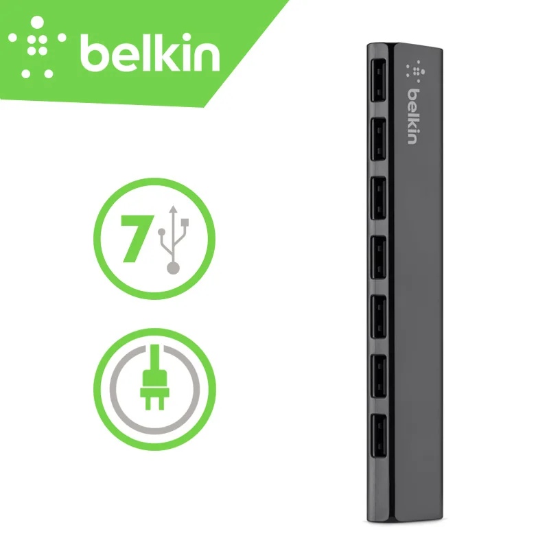 Belkin оригинальный USB2.0 7 Prot Ultra Slim Desktop концентратор для MacBook Pro Ultrabook внешний жесткий
