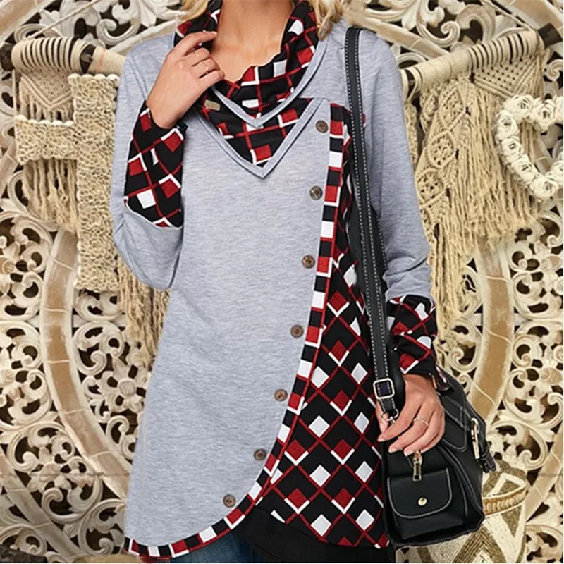 Manubeau New Spring Autumn Women Hoodies Sweatshirt Fashion High Collared Sweatshirt Female Spliced Plaid Collar Top Blusas
Manubeau New Spring Autumn Women Hoodies Sweatshirt Fashion High Collared Sweatshirt Female Spliced Plaid Collar Top Blusas