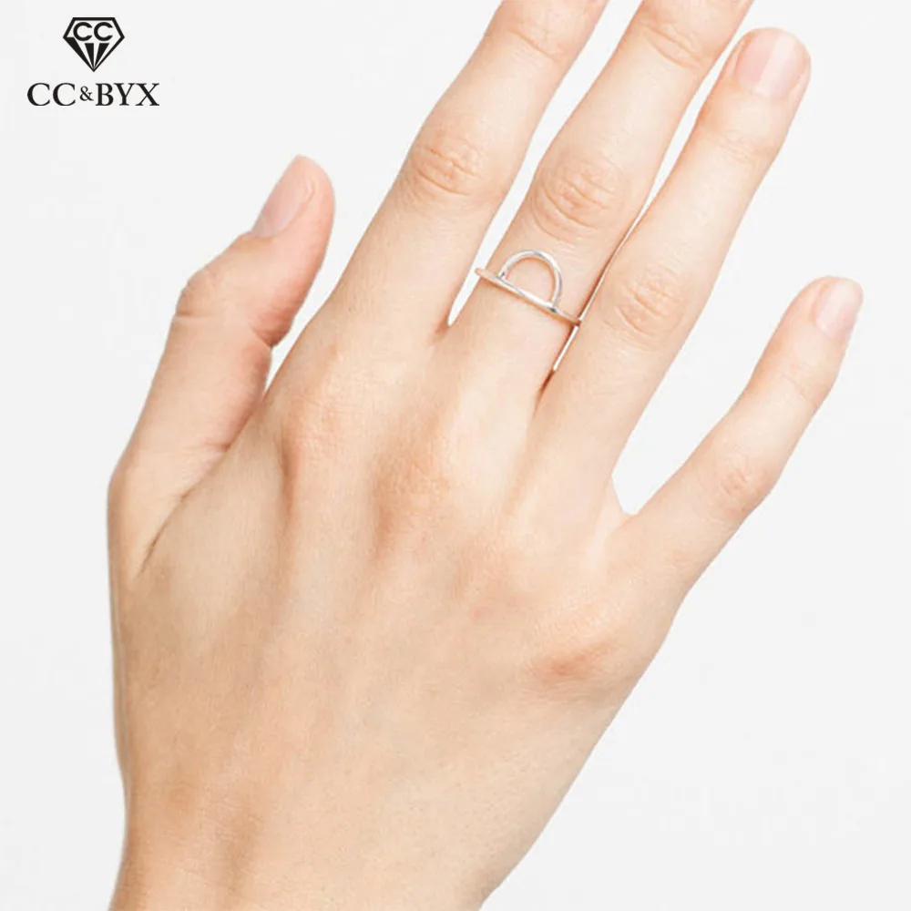 CC Stainless Steel Rings For Women Rose Gold Color Hollow Out Mid Fine jewellery Simple Geometric Shape Party Gift YD15504 | Украшения и