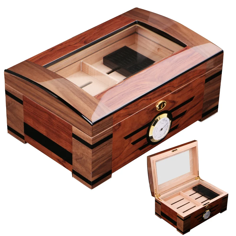 Humidor кедровая древесина Двойной слой большой емкости сигары увлажняющий