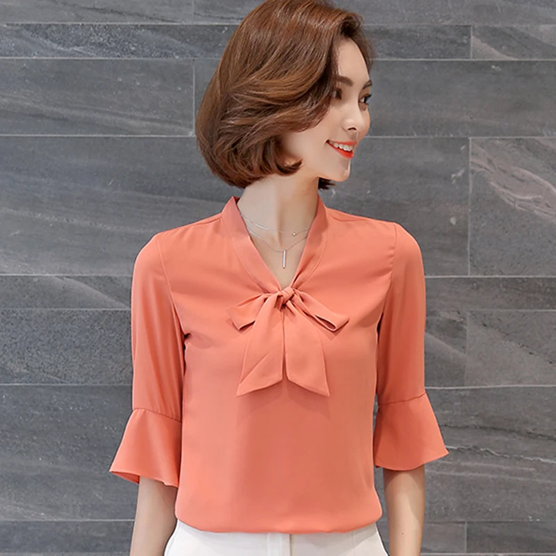 summer Bow Chiffon Blouses women 2019 new fashion Loose V-Neck Shirts white Casual Flare Sleeve Chiffon Tops Shirts women
summer Bow Chiffon Blouses women 2019 new fashion Loose V-Neck Shirts white Casual Flare Sleeve Chiffon Tops Shirts women