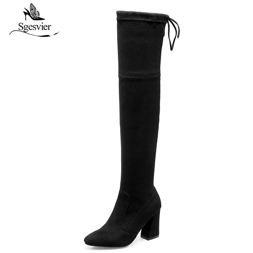 Sgesvier Western Style Over The Knee Boots Suede Square High Heel Women Boots Sexy Ladies Lace Up Fashion Boots Size 33-46 B410
Sgesvier Western Style Over The Knee Boots Suede Square High Heel Women Boots Sexy Ladies Lace Up Fashion Boots Size 33-46 B410