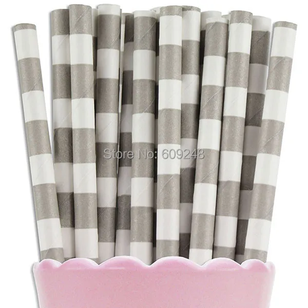 100 шт, смешанные цвета, серое кольцо, круг, матросские бумажные трубочки в полоску, серая регби полоска, питьевые соломинки, самая дешевая дек...