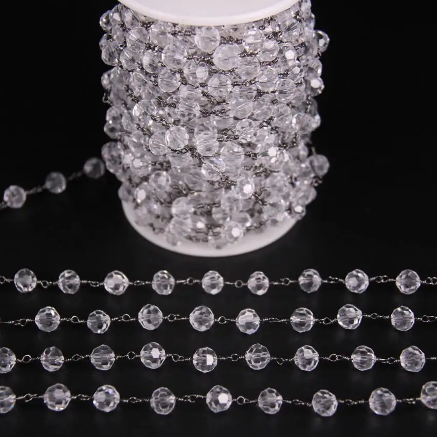 5Meters,8mm Clear Crystal Glass Faceted Round beaded Chain,Gems Link Gun Black Rosary Chain Charms Necklace Crafts
5Meters,8mm Clear Crystal Glass Faceted Round beaded Chain,Gems Link Gun Black Rosary Chain Charms Necklace Crafts