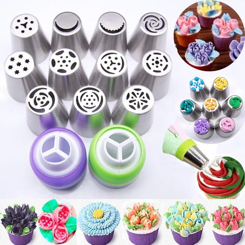 13PCS Stainless Steel Cake Nozzles Russian Tips Tulip Icing Piping Nozzle Fondant Cake Decorating Tools Cakes Mold
13PCS Stainless Steel Cake Nozzles Russian Tips Tulip Icing Piping Nozzle Fondant Cake Decorating Tools Cakes Mold