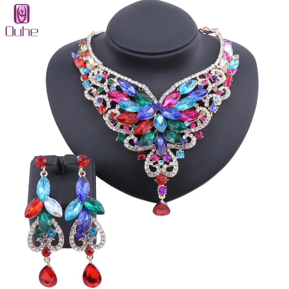 Women African Beads Jewelry Sets Cz Crystal Necklace Earring Jewelries Set Gold Color Statement Accessories Set 9 Colors
Women African Beads Jewelry Sets Cz Crystal Necklace Earring Jewelries Set Gold Color Statement Accessories Set 9 Colors