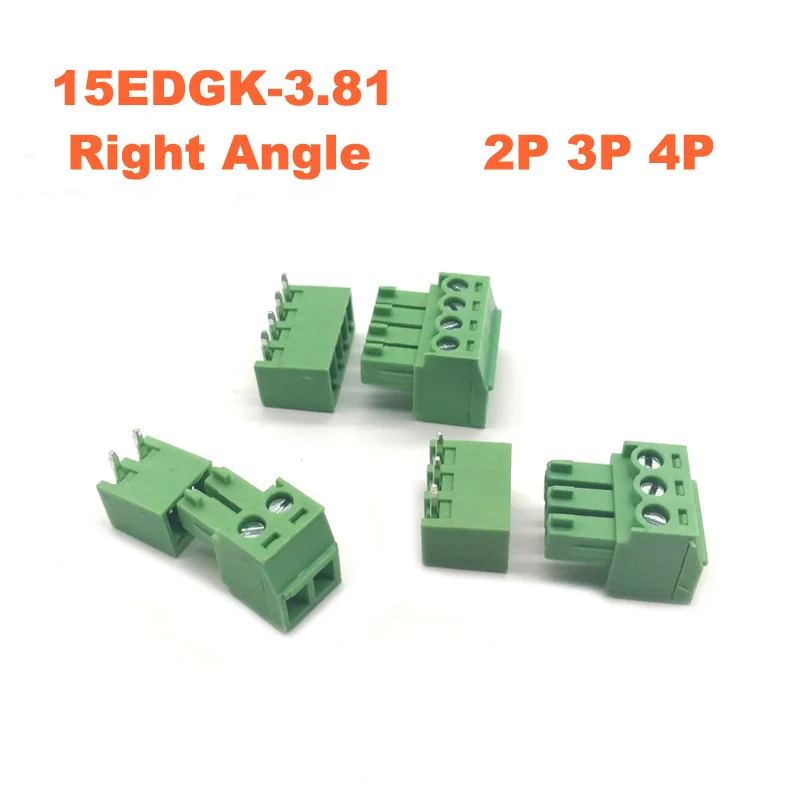 100pcs Pitch 3.81mm 15EDGK Right Angle Pin 2P 3P 4P Screw Plug-in PCB Terminal Block Male/Female Pluggable Connector Morsettiera
100pcs Pitch 3.81mm 15EDGK Right Angle Pin 2P 3P 4P Screw Plug-in PCB Terminal Block Male/Female Pluggable Connector Morsettiera