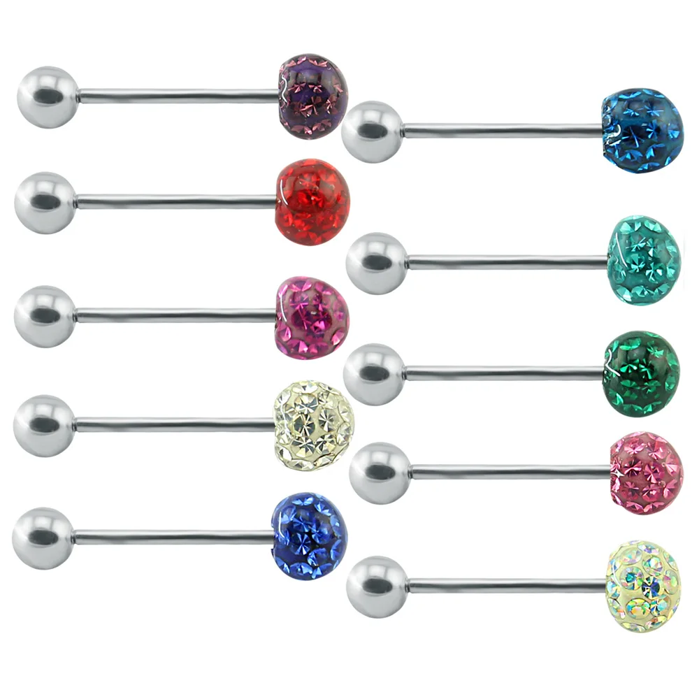 1pc Crystal Ball Tongue Ring 316l Stainless Steel Barbell Tongue Piercing Fashion Jewelry Body Piercing Jewelry for Women Men
1pc Crystal Ball Tongue Ring 316l Stainless Steel Barbell Tongue Piercing Fashion Jewelry Body Piercing Jewelry for Women Men