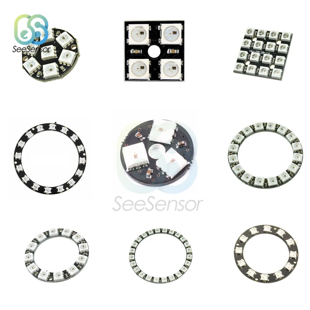 WS2812B RGB LED Ring Lamp 3 4 7 8 12 16 24 Bits Module Strip Light RGB with Integrated Drivers 24 X WS2812 5050 for Arduino
WS2812B RGB LED Ring Lamp 3 4 7 8 12 16 24 Bits Module Strip Light RGB with Integrated Drivers 24 X WS2812 5050 for Arduino