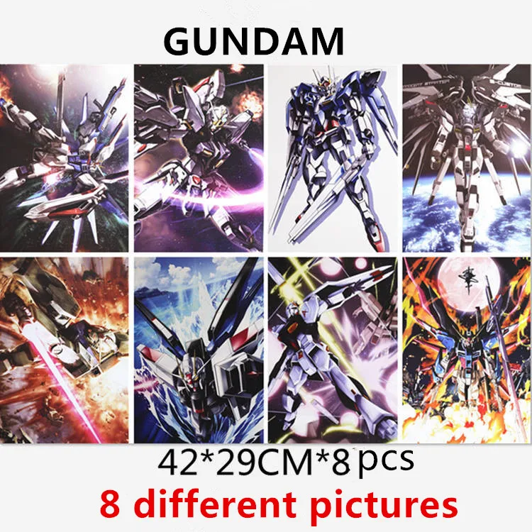 8 pcs/Lot Anime Toys GUNDAM Posters Includeded 8 Pictures Stickers Poster Size 42x29CM
8 pcs/Lot Anime Toys GUNDAM Posters Includeded 8 Pictures Stickers Poster Size 42x29CM