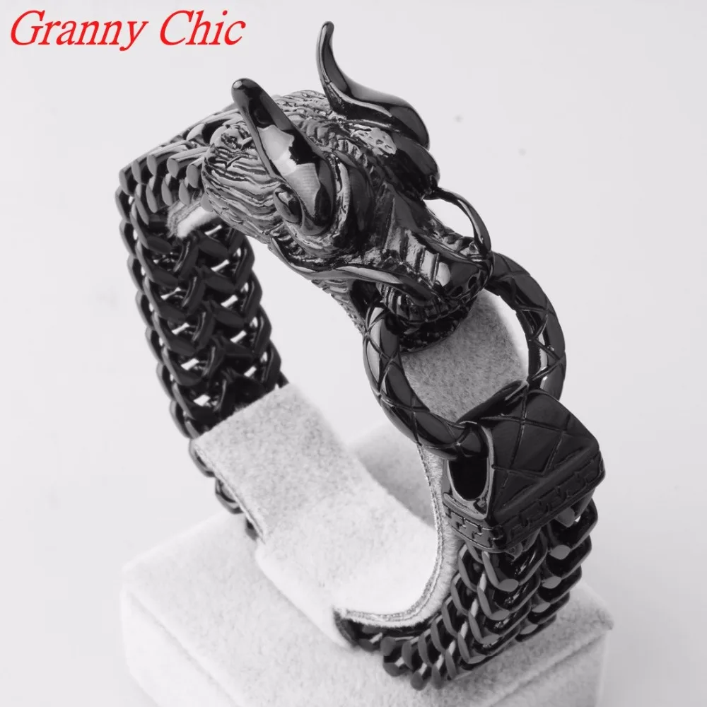 Granny Chic Cool Stainless Steel Dragon Cuff Bracelets For Men Fashion Stainless Steel Black Color Bangle Boy Gift
Granny Chic Cool Stainless Steel Dragon Cuff Bracelets For Men Fashion Stainless Steel Black Color Bangle Boy Gift