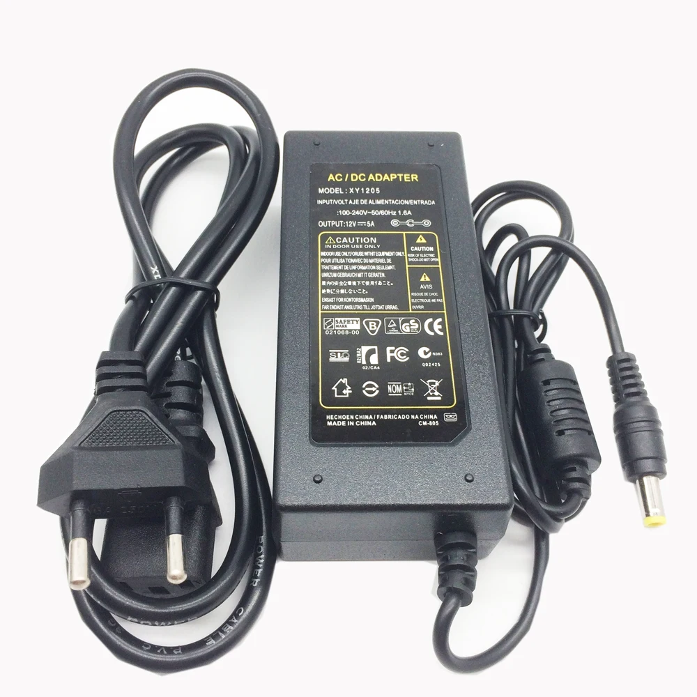 AC110-220V светодиодный адаптер US UK EU AU DC12V 5A источник питания с 5050 5630 3528 2835 разъем для