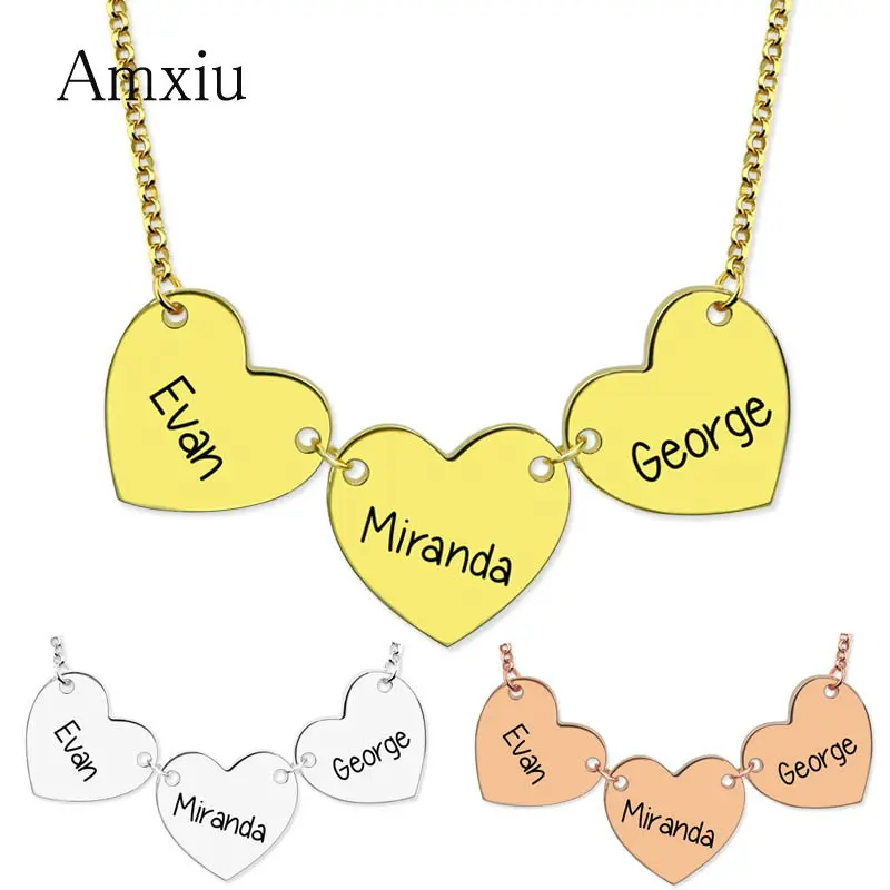 Amxiu Personalized Gift 925 Sterling Silver Necklace Custom Three Names Necklace Heart Pendant Jewelry For Women Choker Necklace
Amxiu Personalized Gift 925 Sterling Silver Necklace Custom Three Names Necklace Heart Pendant Jewelry For Women Choker Necklace