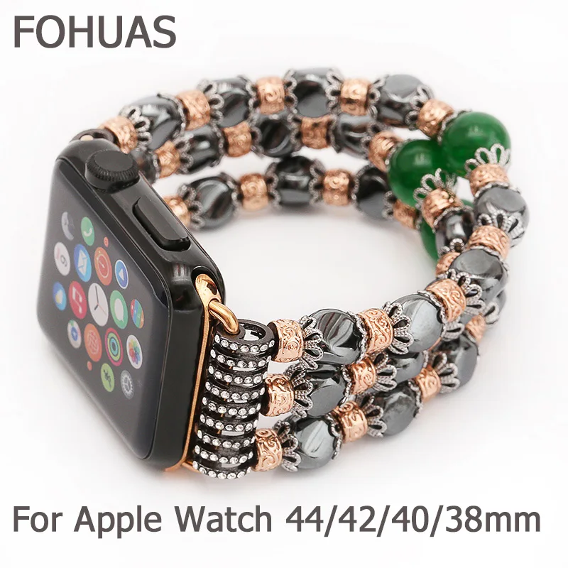 Металлические адаптеры FOHUAS для Apple Watch 4 3 2 1 ремешок из натурального камня 44 мм|link