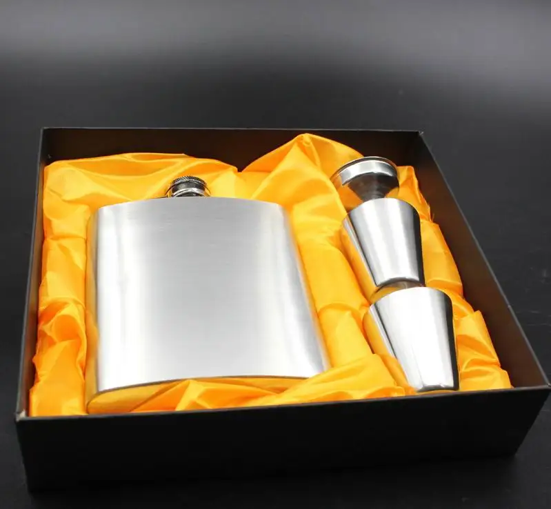 Stainless steel hip flask 7oz Wine Pot Bottle with free funnel + 2 shot glass in gift box
Stainless steel hip flask 7oz Wine Pot Bottle with free funnel + 2 shot glass in gift box
