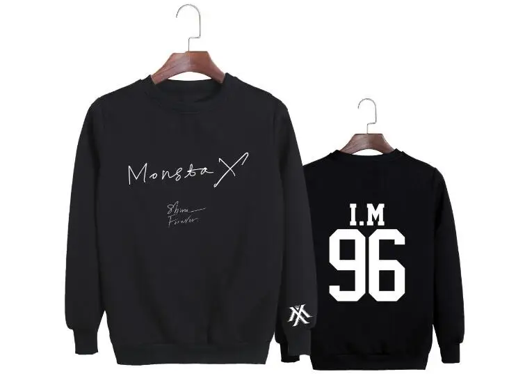Толстовка унисекс с капюшоном и надписью Kpop monsta x | Женская одежда