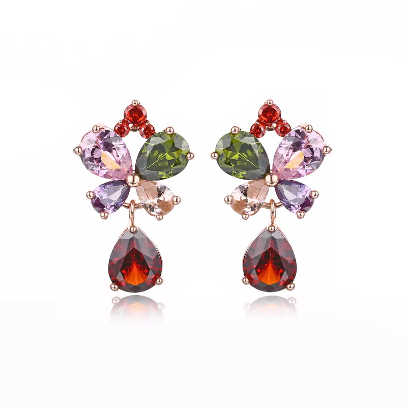 FYM Fashion High Quality Flower Shape Colorful Wedding Stud Earrings Cubic Zirconia Bride Jewelry Earring For Women Party
FYM Fashion High Quality Flower Shape Colorful Wedding Stud Earrings Cubic Zirconia Bride Jewelry Earring For Women Party
