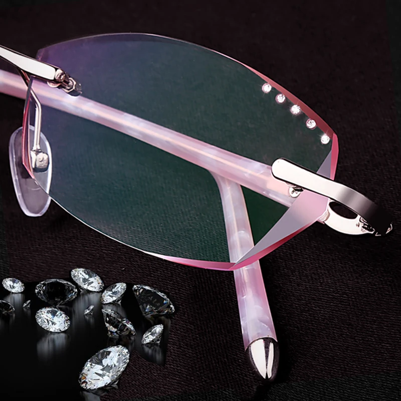 Ultralight trimming glasses rimless glasses female finished lens containing titanium diamond gradient tide YJ15
Ultralight trimming glasses rimless glasses female finished lens containing titanium diamond gradient tide YJ15