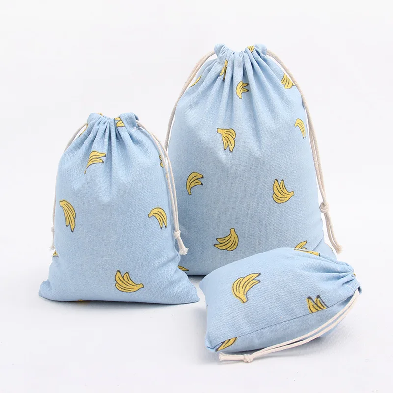 Холщовые дорожные сумки на шнурке с рисунком банана 1 шт. для хранения фруктов
