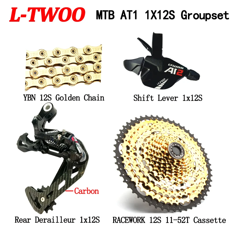 LTWOO AT12 MTB Bike Groupset 12 Speed Shifter +Rear Deraileur +RACEWORk 52T Cassette+YBN Chain 4 Piece Set Eagle M9000
LTWOO AT12 MTB Bike Groupset 12 Speed Shifter +Rear Deraileur +RACEWORk 52T Cassette+YBN Chain 4 Piece Set Eagle M9000