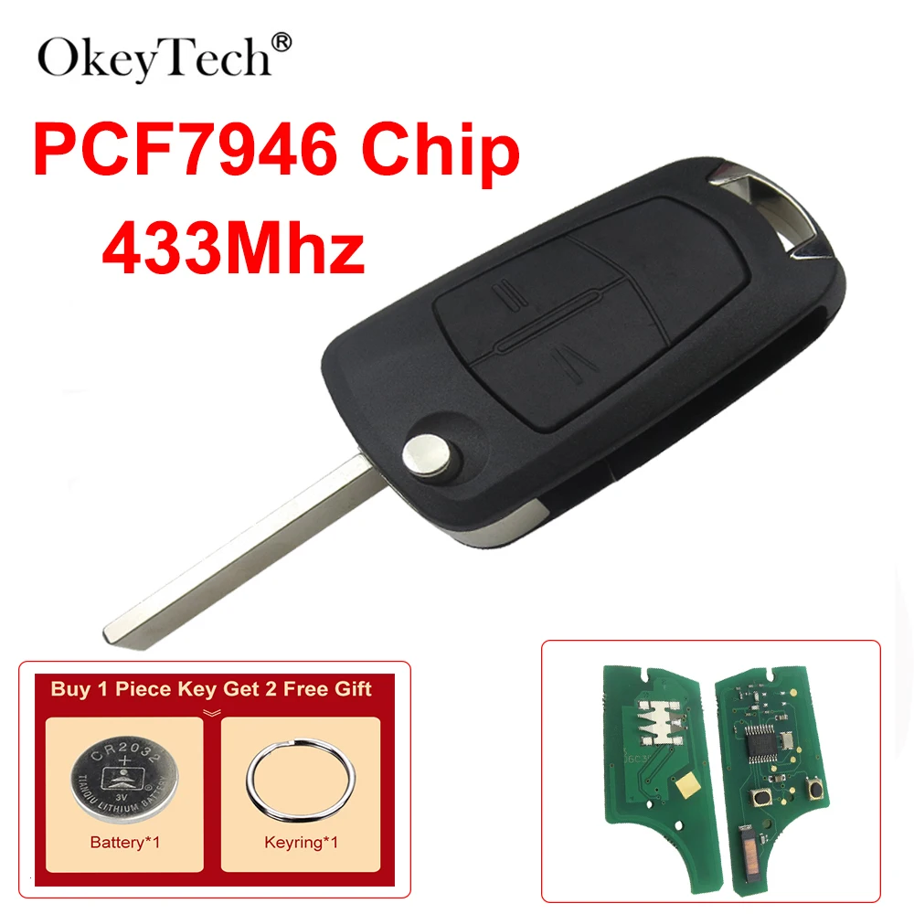 OkeyTech 2 Button Folding For Opel Vauxhall Corsa Astra Vectra Signum 433MHZ PCF7946 Chip Replacement Remote Control Car Key
OkeyTech 2 Button Folding For Opel Vauxhall Corsa Astra Vectra Signum 433MHZ PCF7946 Chip Replacement Remote Control Car Key