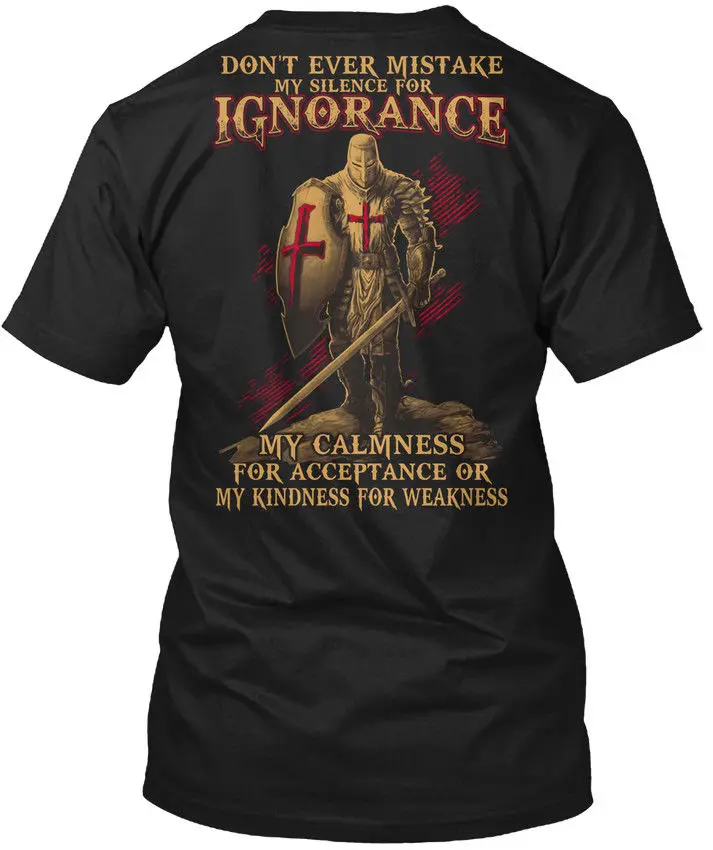 Я христианин Бог крестоносца-никогда не ошибитесь популярная футболка без