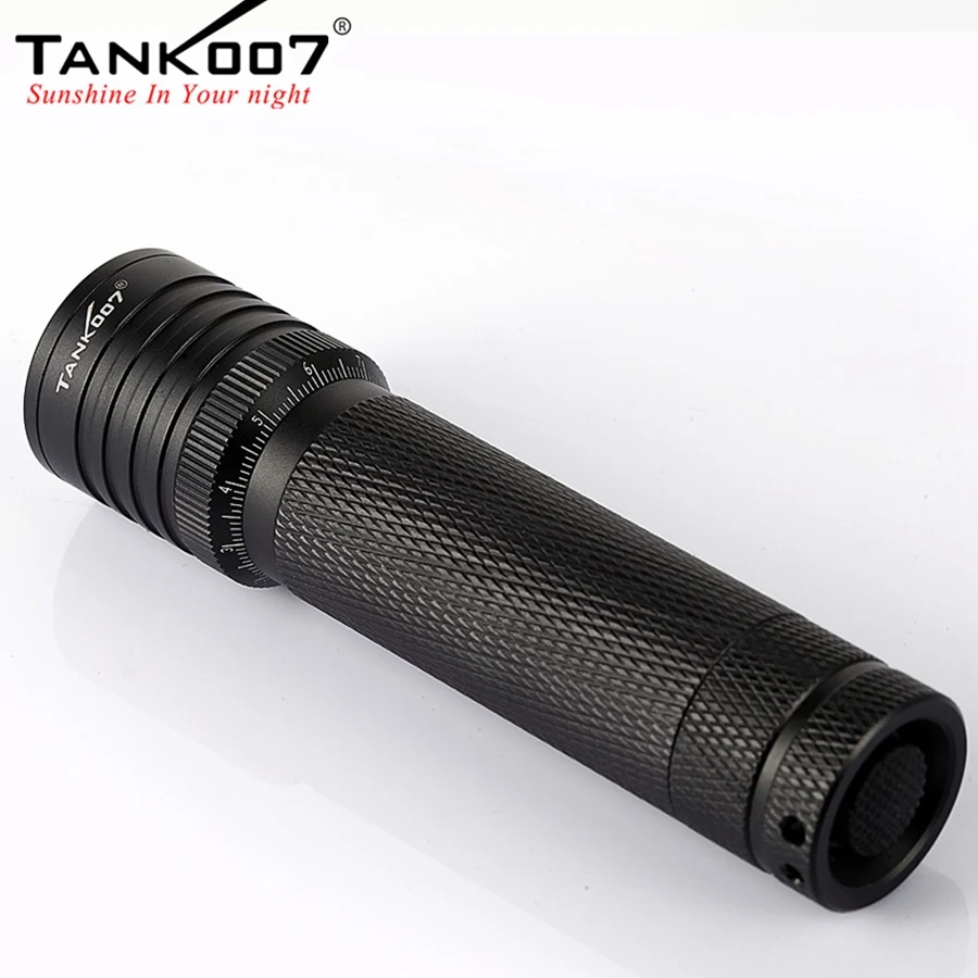 

TANK007 TK737 Led Flashlight Cree XM-L T6 460 Lumen Aluminum Zoom Tactical Flashlight by 1*18650 Battery for Self Defense