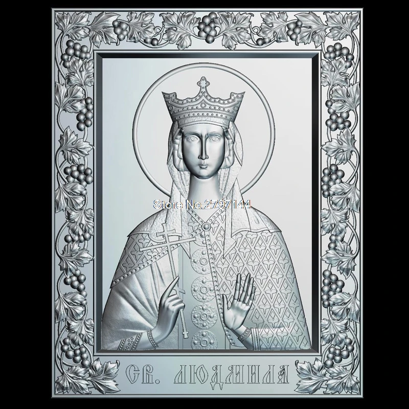 Фото 3d модель иконы святого мученика лумиллы для ЧПУ формат STL религия - купить
