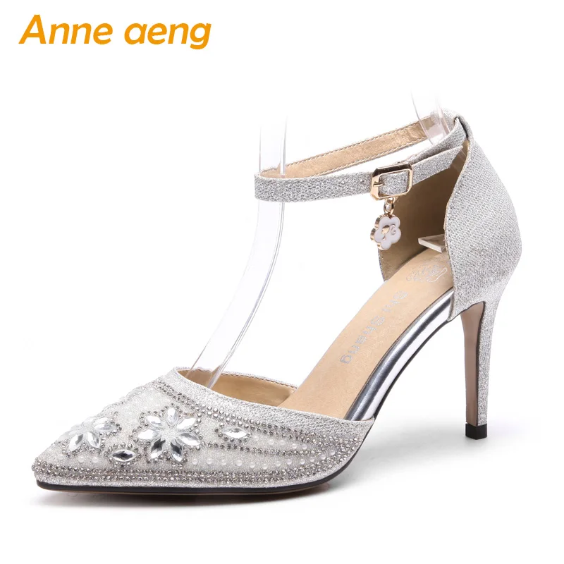 summer women sandals high heel women shoes bling crystals pointed toe sequined cloth wedding bridal shoes silver big size 33-46
summer women sandals high heel women shoes bling crystals pointed toe sequined cloth wedding bridal shoes silver big size 33-46