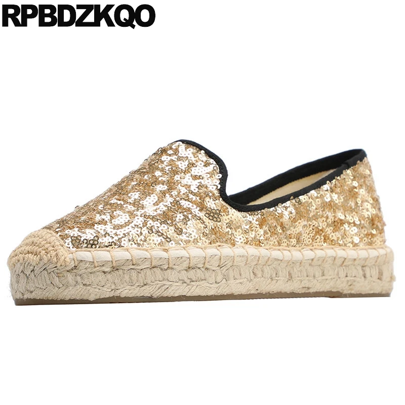 Autumn Spring Bling Sequins Single Shoes Flats Slip On Chic Party Ladies Glitter Metallic Gold Loafers Hemp Women Espadrilles
Autumn Spring Bling Sequins Single Shoes Flats Slip On Chic Party Ladies Glitter Metallic Gold Loafers Hemp Women Espadrilles