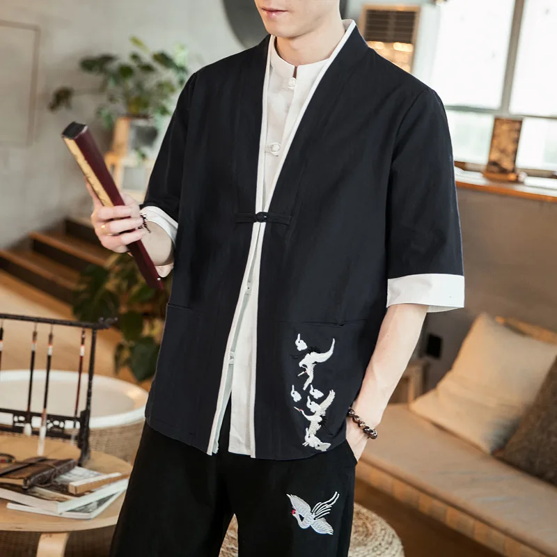 Male Kimono Traditional Cardigan Japanese Crane Embroidery Summer New Kimono Tops Japan Loose Coat Yukata Asian Clothing
Male Kimono Traditional Cardigan Japanese Crane Embroidery Summer New Kimono Tops Japan Loose Coat Yukata Asian Clothing