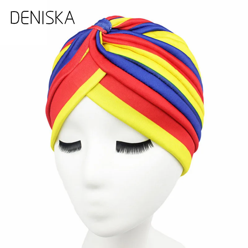Дениска 2018 Для женщин Новая мода Rasta тюрбан индийский Стиль головы шапочка Hat