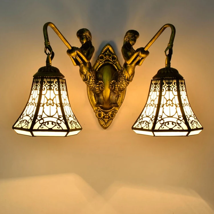 Tiffany Baroque vintage Stained Glass Iron Mermaid wall lamp indoor lighting bedside lamps wall lights for home AC 110V/220V E27
Tiffany Baroque vintage Stained Glass Iron Mermaid wall lamp indoor lighting bedside lamps wall lights for home AC 110V/220V E27