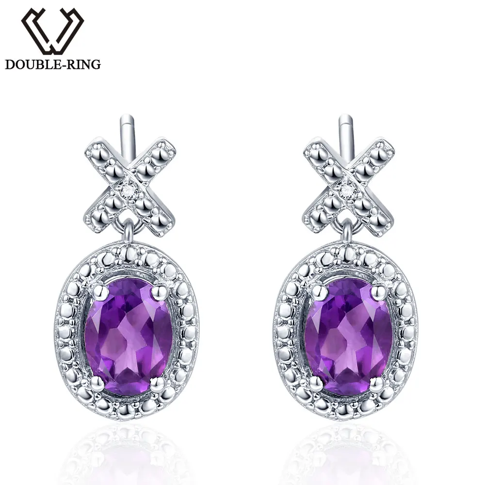 DOUBLE-R 1.7 ct Natural Amethyst Stone Real Diamond Gemstone Earing 925 Sterling Silver Earrings For Women
DOUBLE-R 1.7 ct Natural Amethyst Stone Real Diamond Gemstone Earing 925 Sterling Silver Earrings For Women